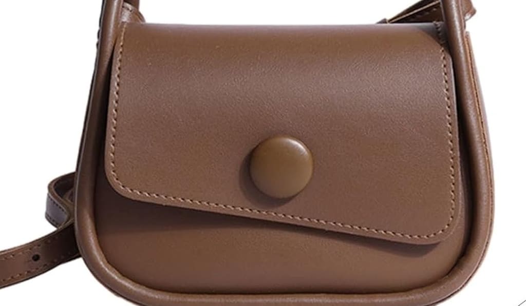 Sac besace à gros bouton : Marron